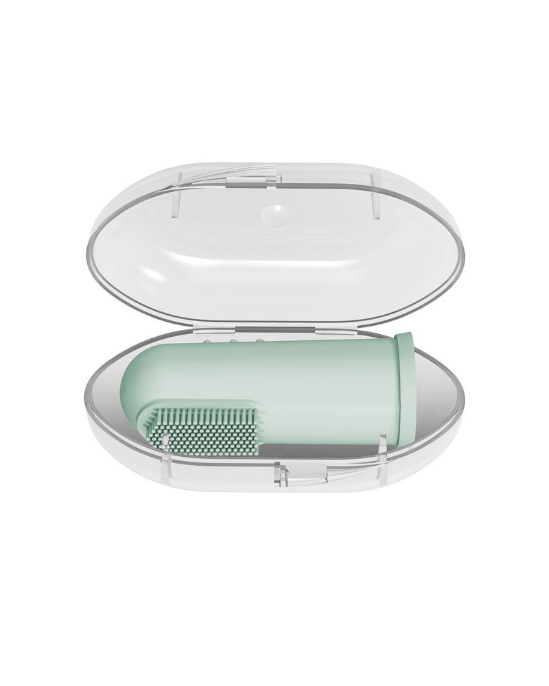 Cepillo de dientes de silicona Dr. Brown's con estuche 3M+ - Verde