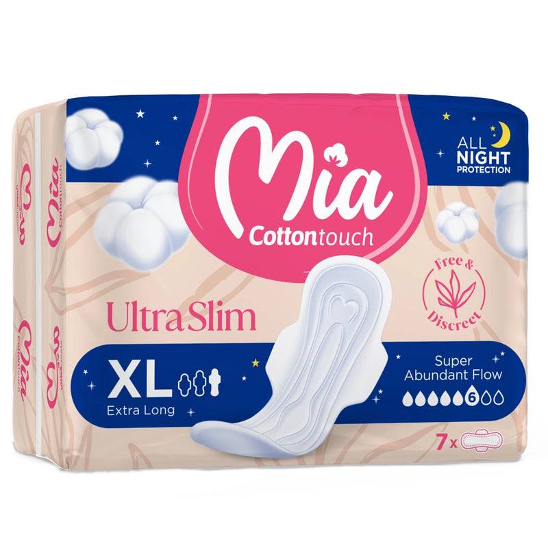 Mia Cotton Touch Ultra Slim Extra Long (XL) Noche - 7 Unidades