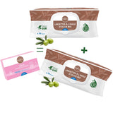 Gifrer Lot de 2 Lingettes Nettoyantes à l’Huile d’Olive 2x70 = Sérum Physiologique 5x5ml Offert