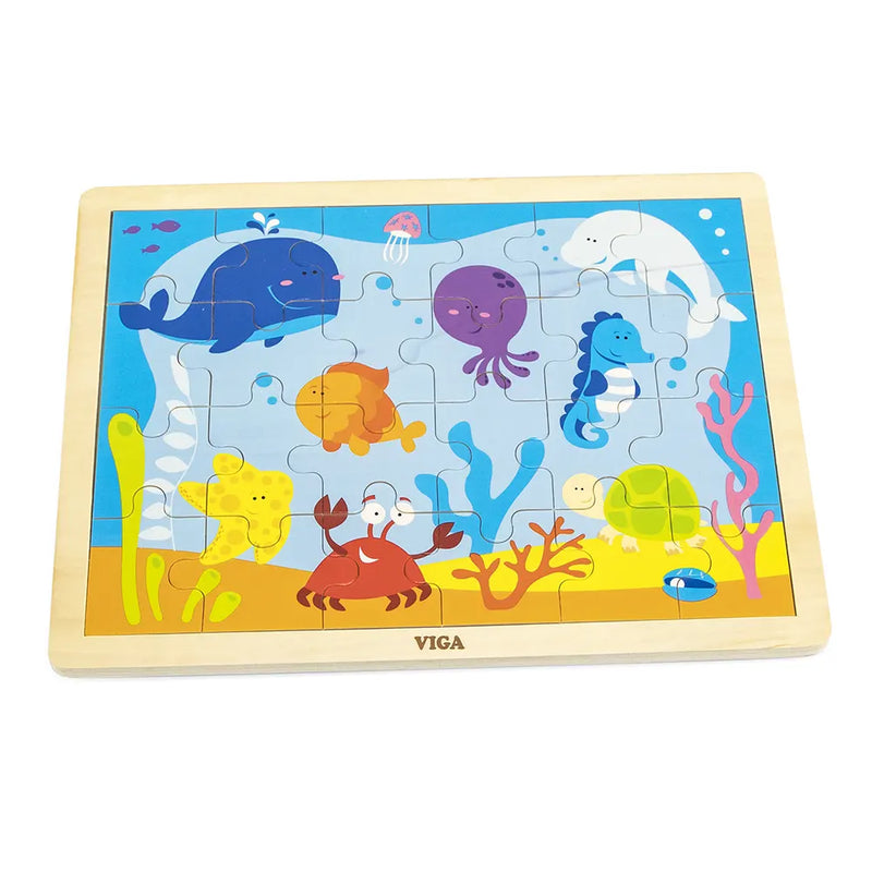 Viga Toys 24-Piece Ocean Wooden Puzzle 24M+