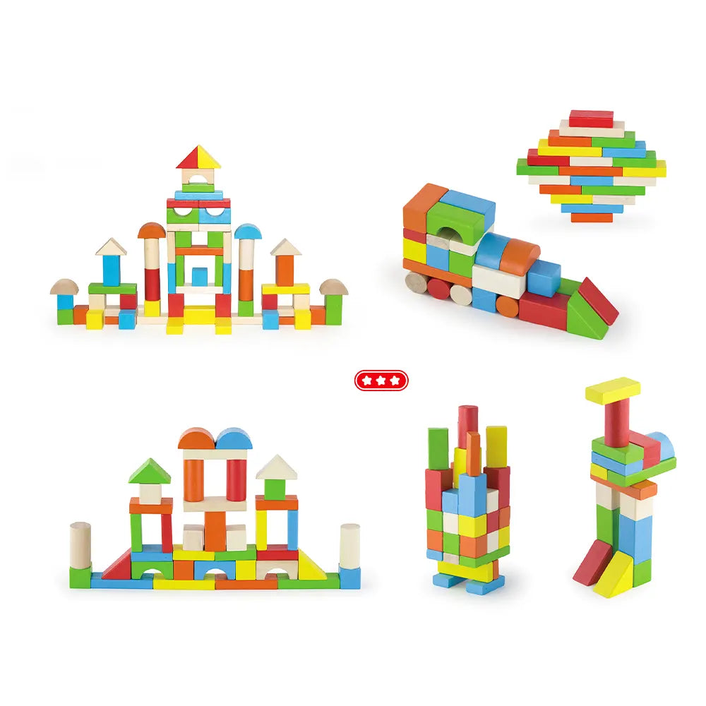 Viga Toys Blocs de Construction de 2.5 cm d'Epaisseur  2A+ - 80 Pièces