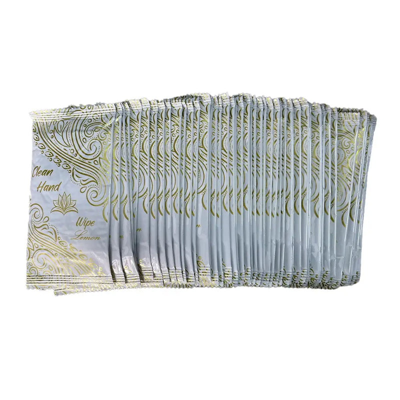 Pack of 50 Individual Hand Wipes - Lemon Scent