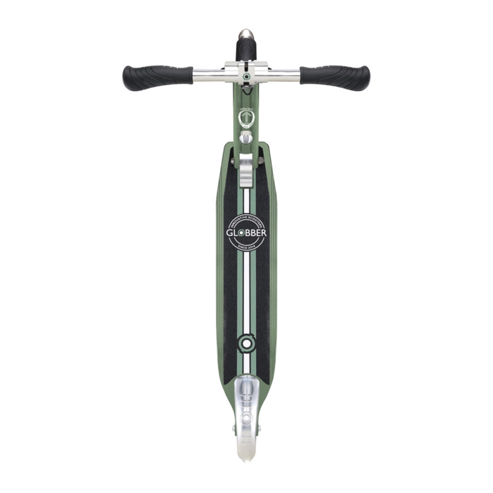 Globber Trottinette Flow Elements Lights Chrome - Olive