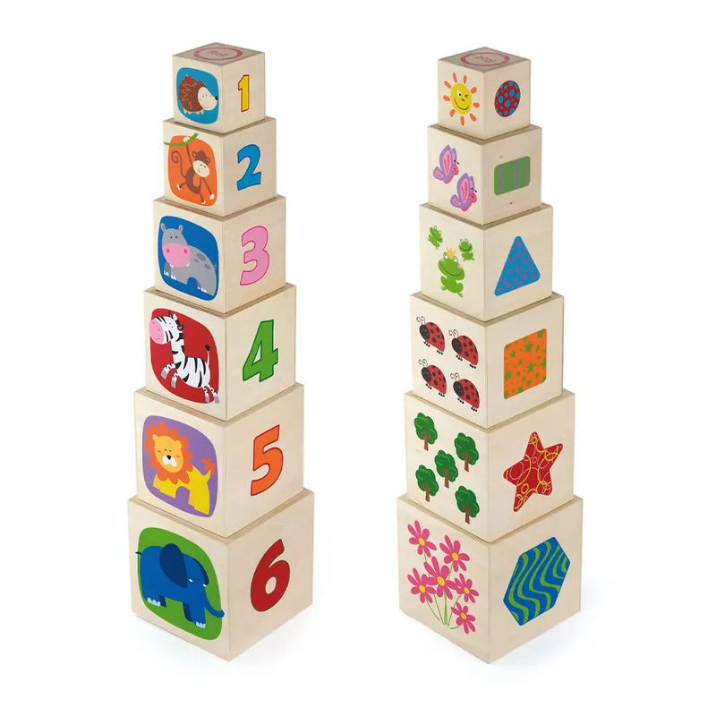 Viga Toys Wooden Number Tower Blocks – 12M+