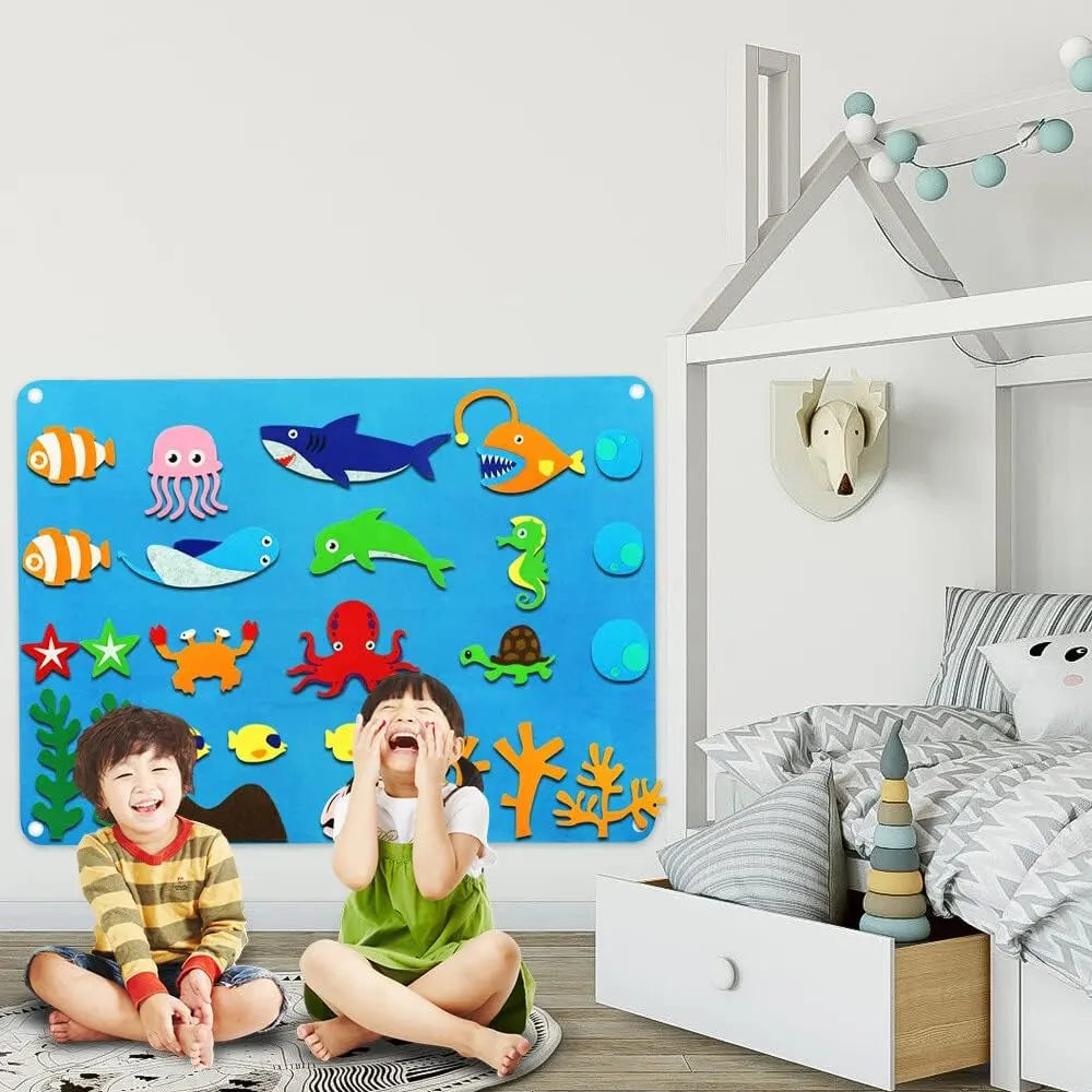 Tapiz de pared educativo de fieltro - Temática marina - 3A+