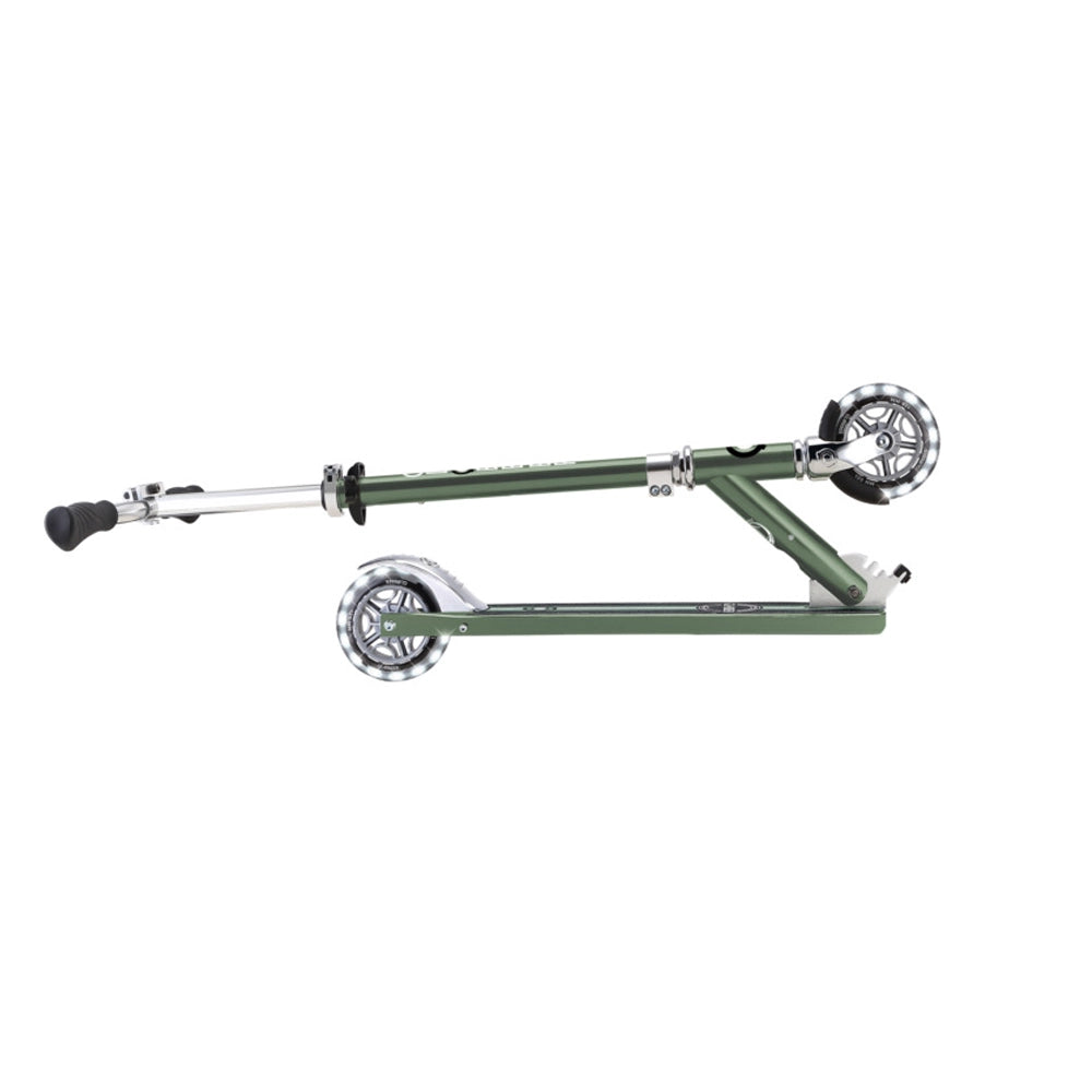 Globber Trottinette Flow Elements Lights Chrome - Olive