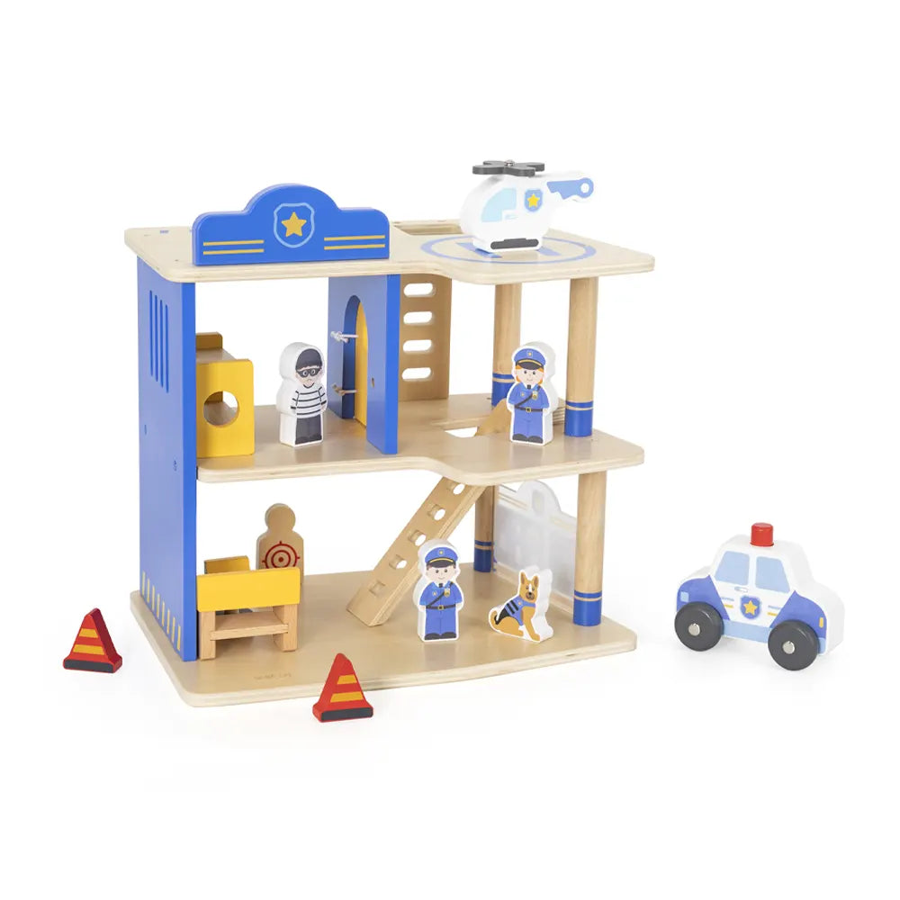 Viga Toys Poste de Police en Bois avec Accessoires – 3A+