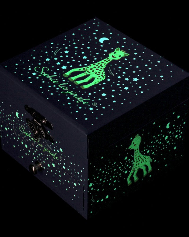 Trousselier Boite à Musique Cube Phosphorescent Sophie La Girafe -Bleu