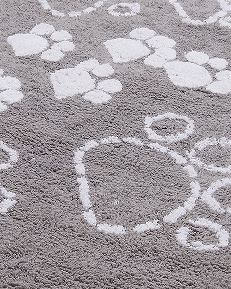 Tapis Rectangulaire Pattes 100% Bio 80x140 cm Un Amour de Tapis - Gris & Blanc