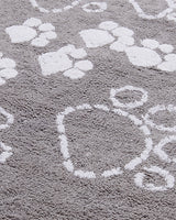 Tapis Rectangulaire Pattes 100% Bio 80x140 cm Un Amour de Tapis - Gris & Blanc