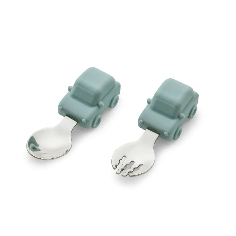 Citron Learning Spoon & Fork Set – Vehicles