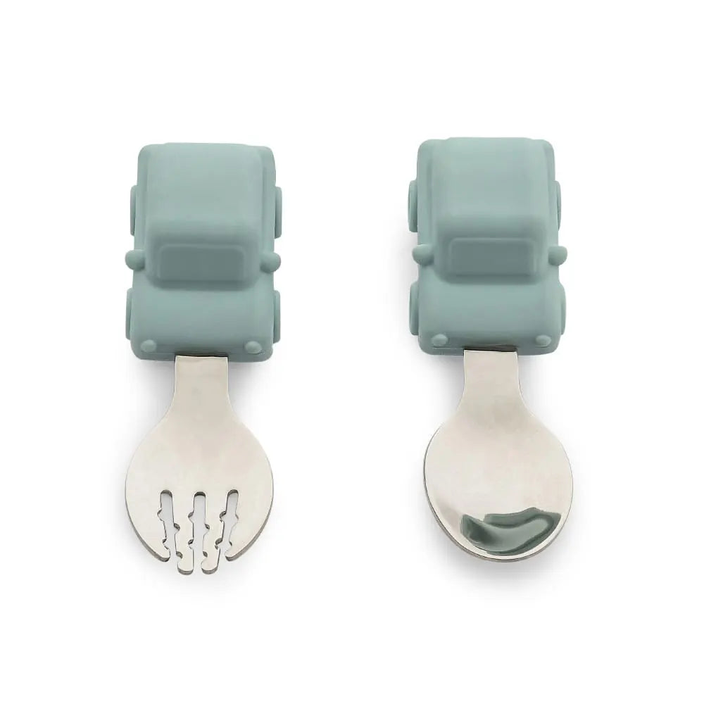 Citron Learning Spoon & Fork Set – Vehicles