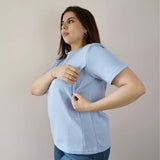 Bambidou T-shirt d'Allaitement - Bleu Ciel - Lavande
