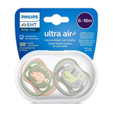 Philips Avent Lot de 2 Sucettes Ultra Air 6-18m Garçon