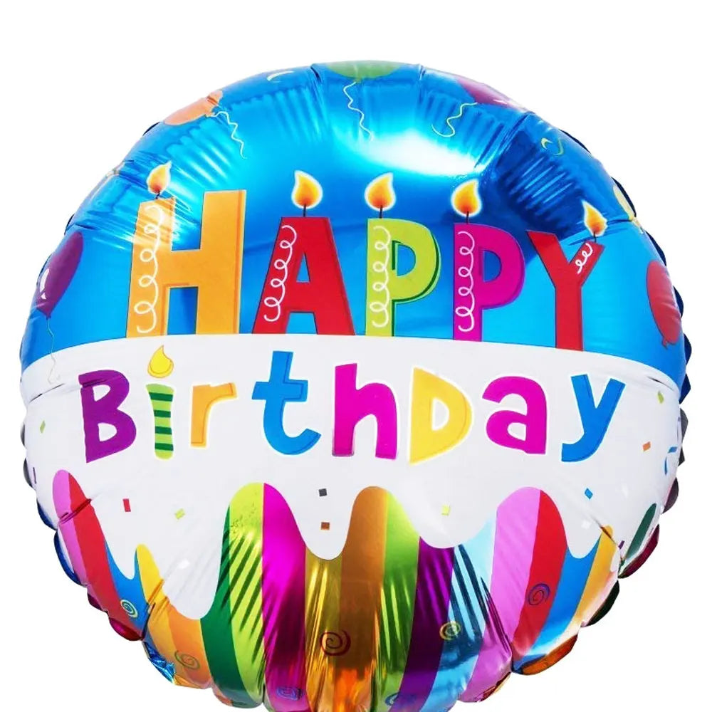 Ballon Rond en Aluminium Happy Birthday – 42cm