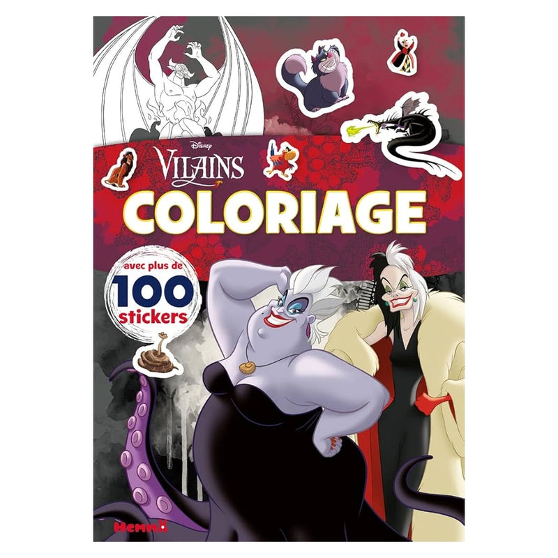 Villanos de Disney para colorear - Libro para colorear con pegatinas