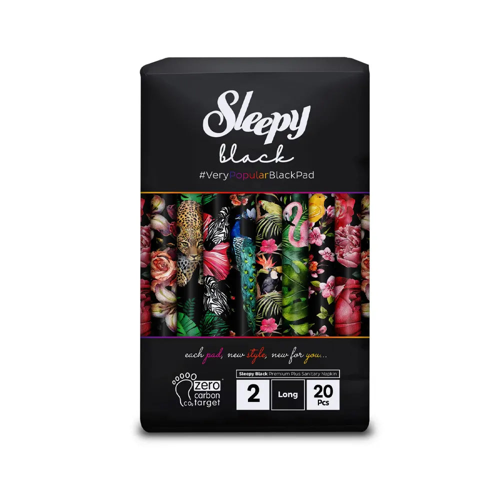 Sleepy Black Premium Serviettes Hygièniques Super 2 Long - 20 Pièces