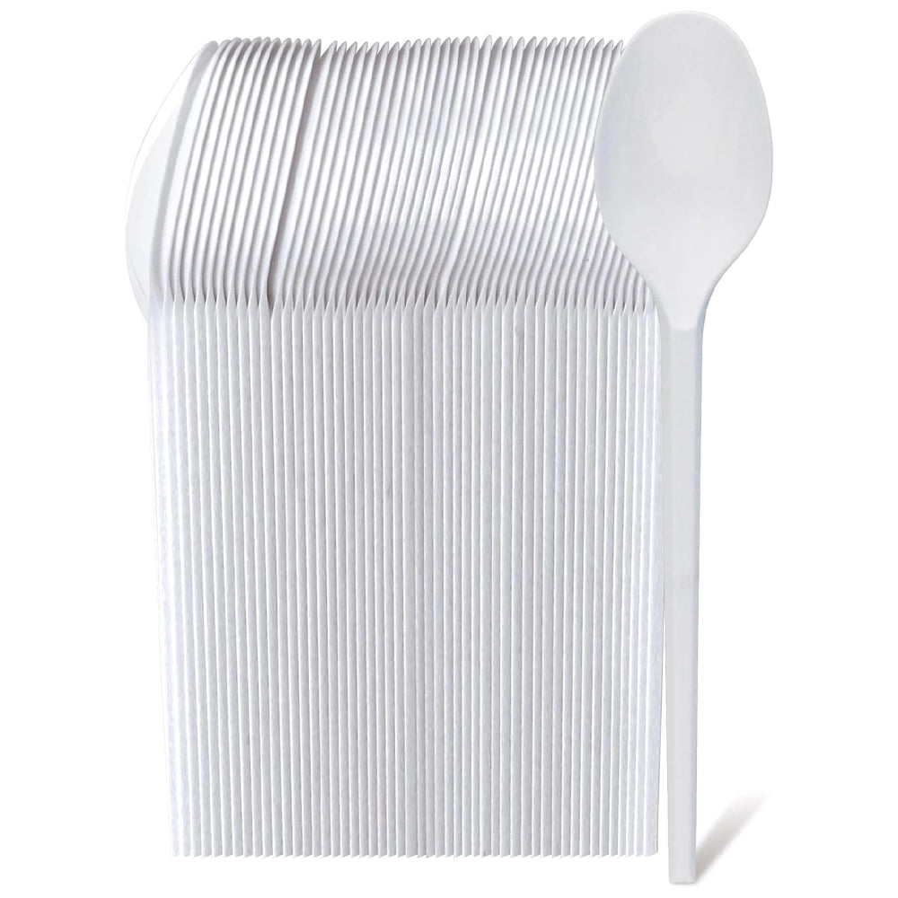 Paquete de 100 cucharas de plástico - Blancas