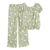 Top y pantalón ancho para niña Carter's - Floreado