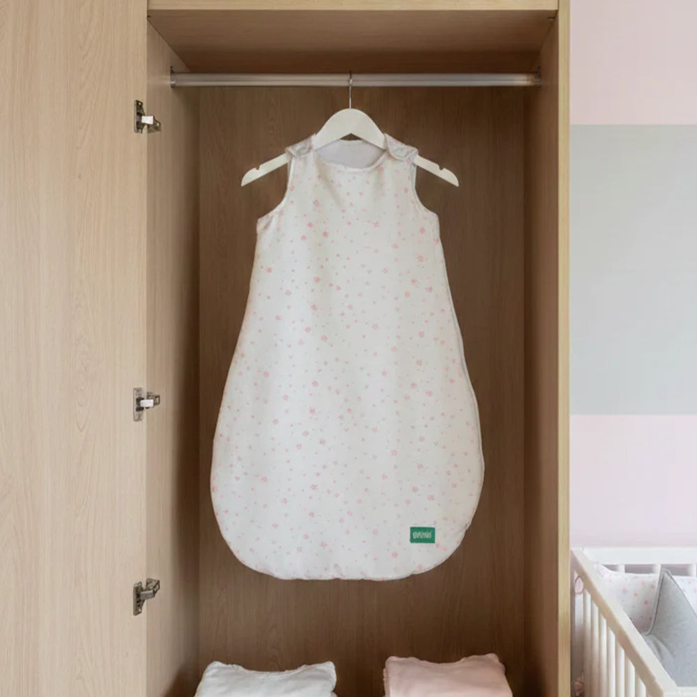 Babymat Gigoteuse d'Hiver avec Boutons - Blanc Aux Étoiles Roses
