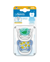Dr. Brown's Pack de 2 Sucettes Orthodontiques Stage2 6-18M - Dinosaure