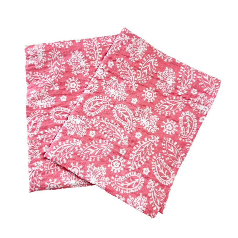 Bambidou Lot 2 Serviettes de Rot - Gaze Coton Rose