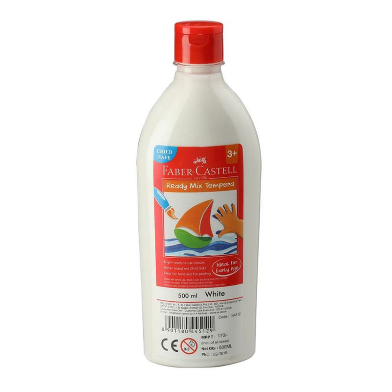 Faber-Castell Ready Mix Tempera Paint Bottle 500ml - White