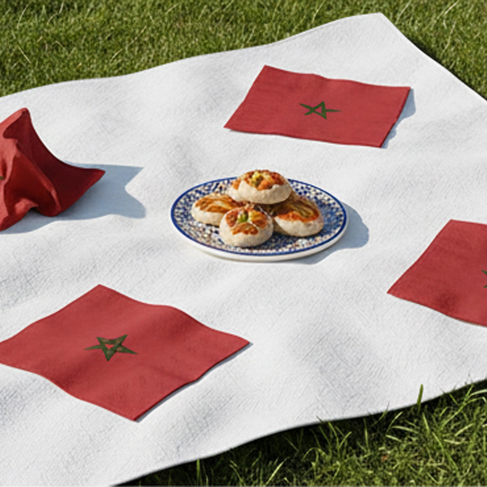 Lot de 20 Serviettes – Drapeau du Maroc