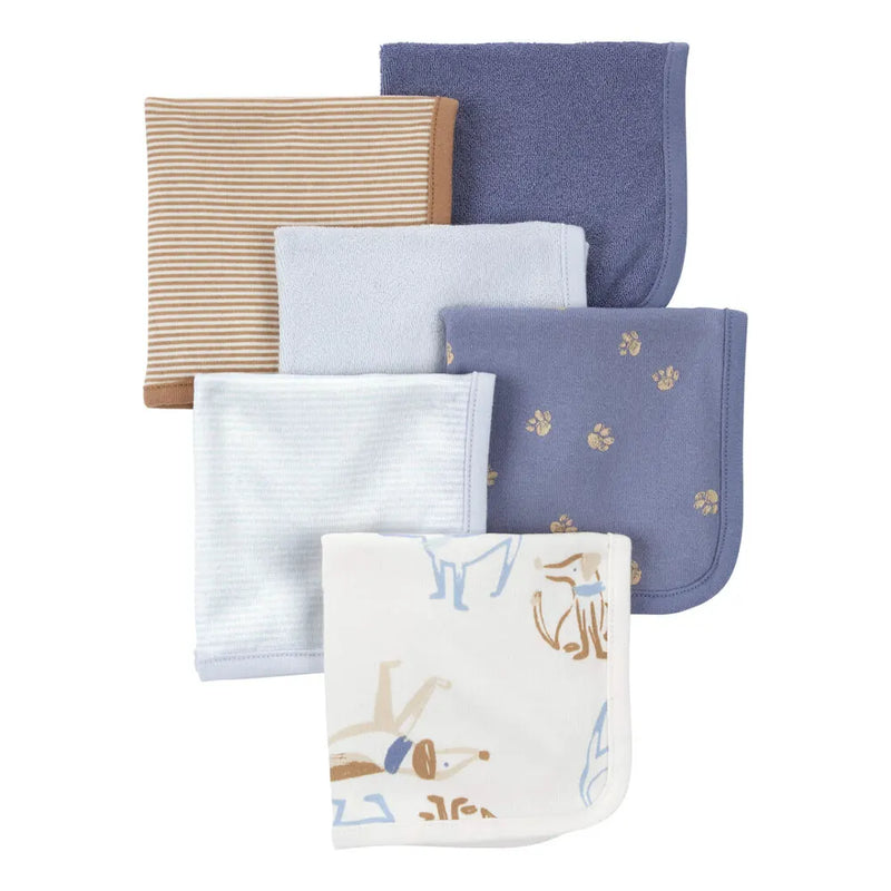 Paquete de 6 paños Carter's - Azul y Marfil
