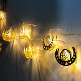 Guirlande Lumineuse LED avec Boîtier à Piles 165cm - Étoile & Lune