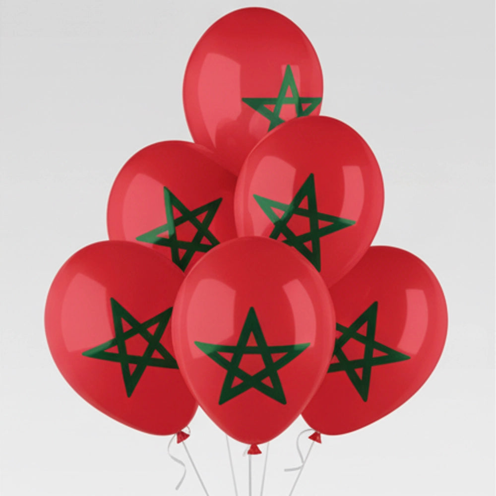 Lot de 10 Ballons – Drapeau du Maroc
