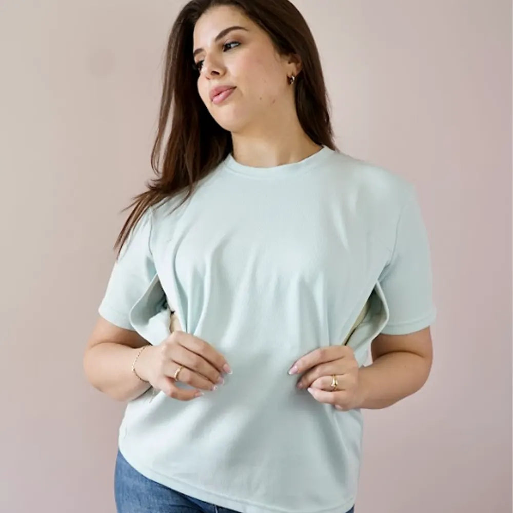Bambidou T-shirt d'Allaitement - Vert Menthe
