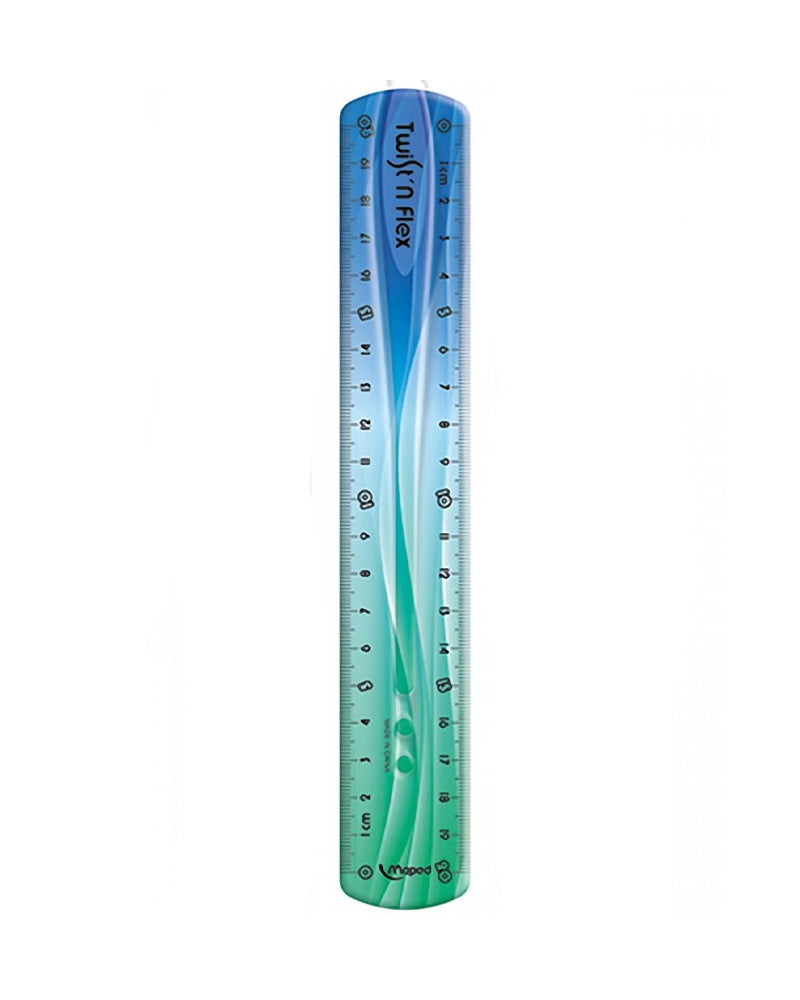 Regla Maped Decorada Twist'n Flex de 20 cm en blister - Azul y Verde