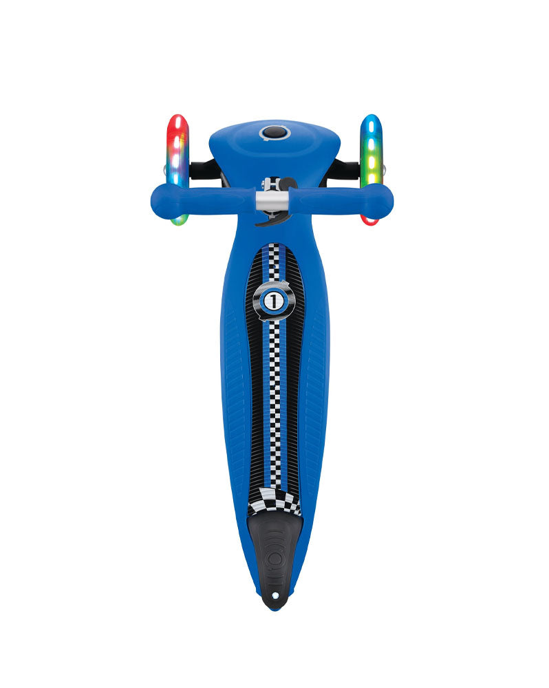 Trottinette Globber 3 Roues 4 En 1 Primo Lumineuse Fantasy 3ans+ -Bleu Racing