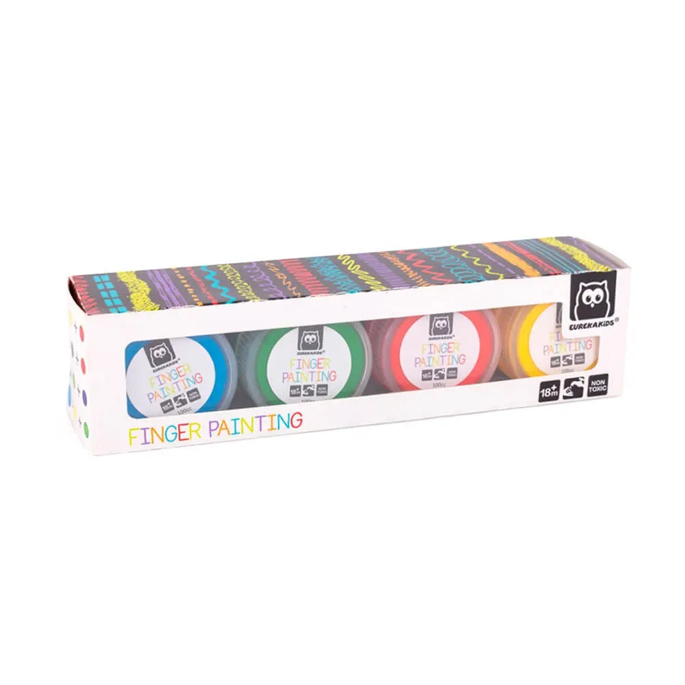 Eurekakids Peinture au Doigt 4 Couleurs Primaires - 18M+