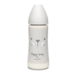 Suavinex Biberon Premium en Polyamide à Col Large 4M+ 360ml - Lapin Gris