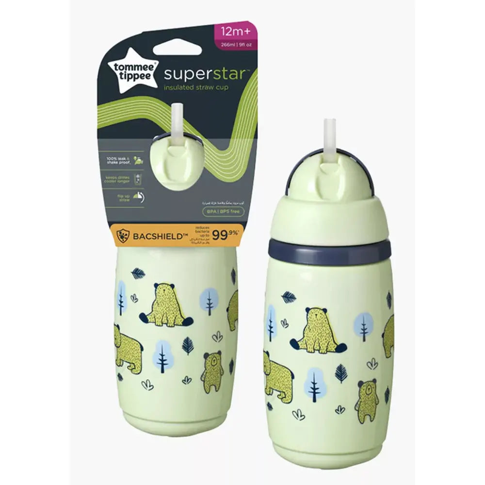 Tommee Tippee Tasse Isotherme à Paille SuperStar 266ml - Vert
