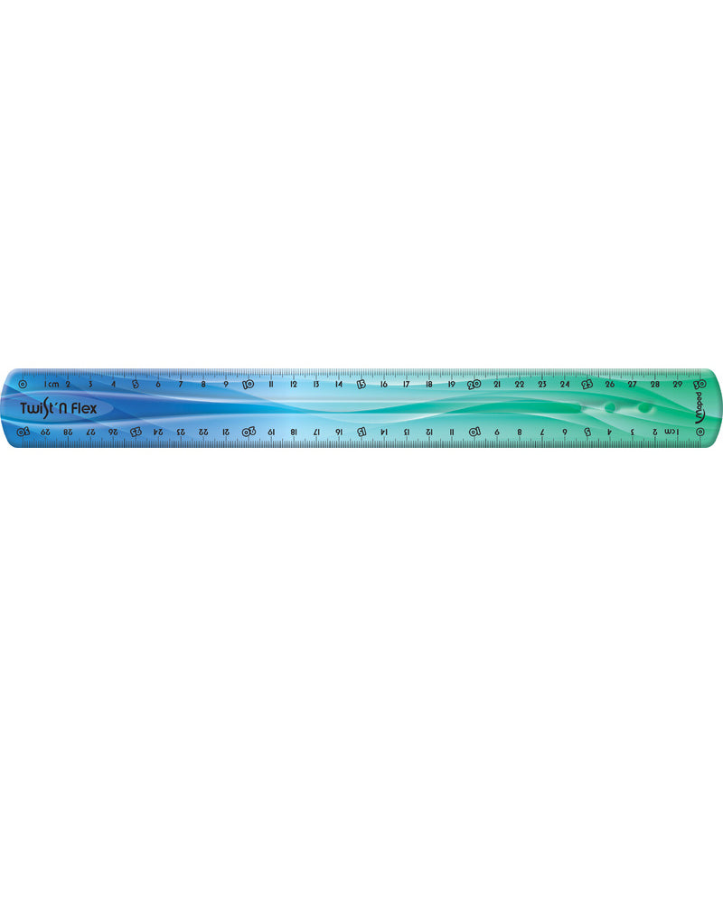 Regla Maped Decorada Twist'n Flex de 30 cm en blister - Azul y Verde