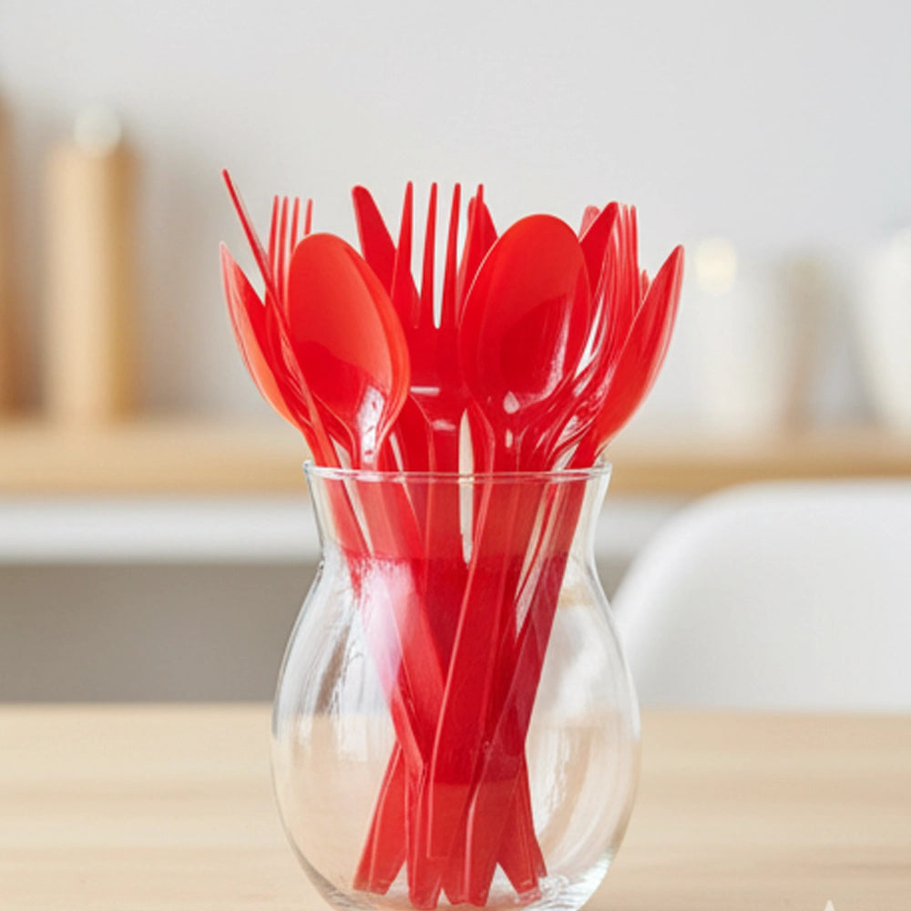 Paquete de 30 Cubiertos Rojos