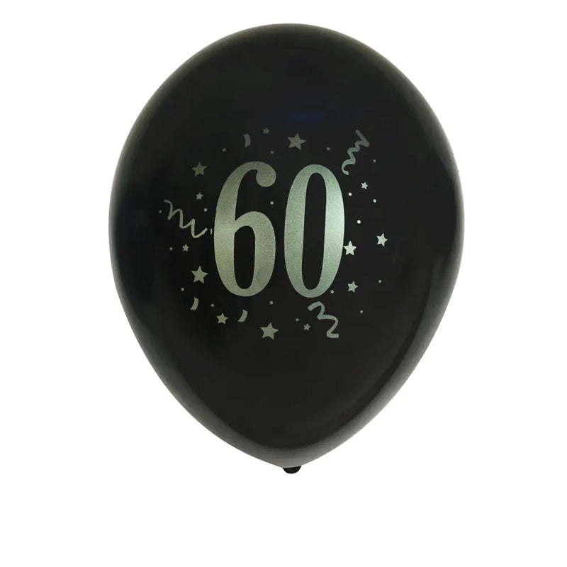 Set de 8 Globos de Látex Impresos con el Número 60 – 30cm