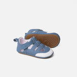 Cuteshez Sandalias para primeros pasos de cuero suave - Azul