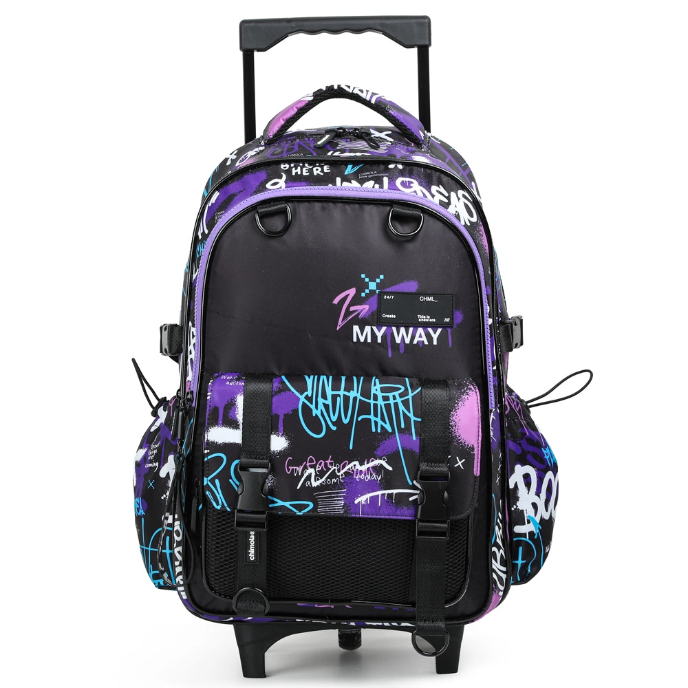 Sac à Dos à Roulettes Graffiti 48cm - Black