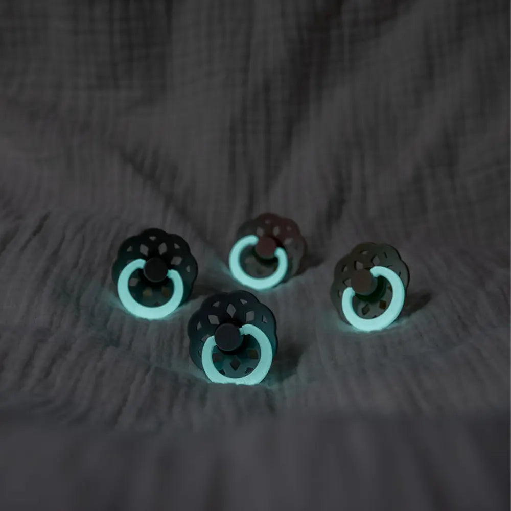 BIBS Lot de 2 Sucettes Bohème Nuit Rondes – Sauge/Nuage - GLOW