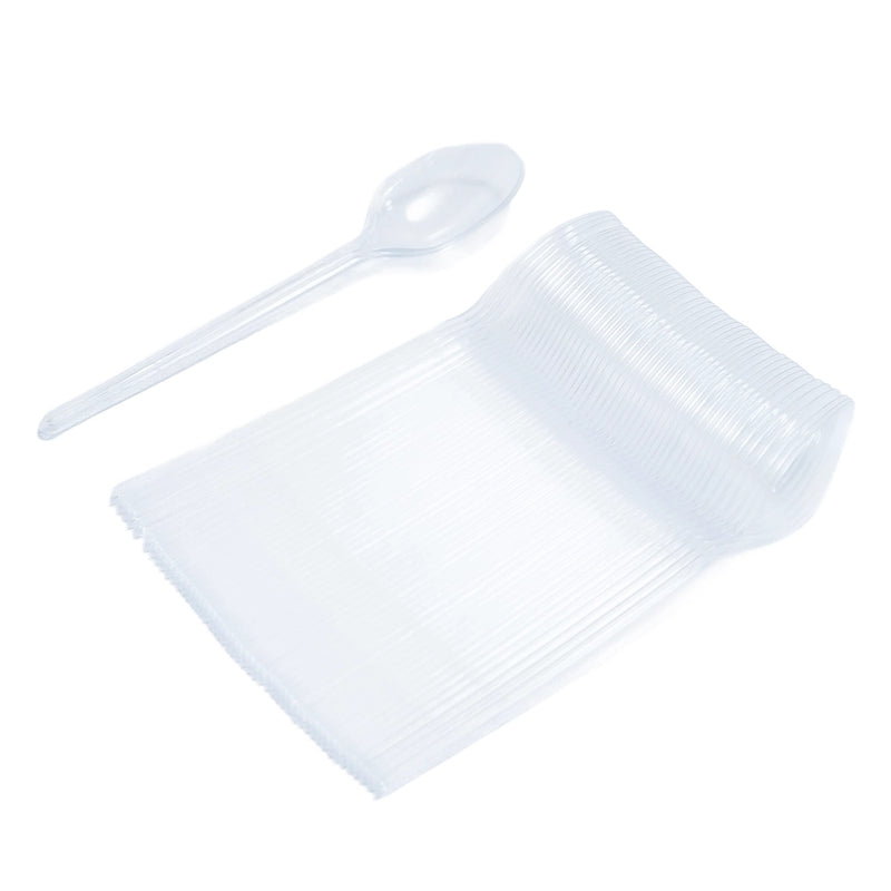 Pack de 100 Cucharas de Plástico - Transparente