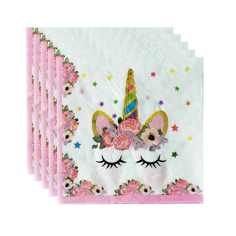 Pack of 10 Paper Napkins - Unicorn