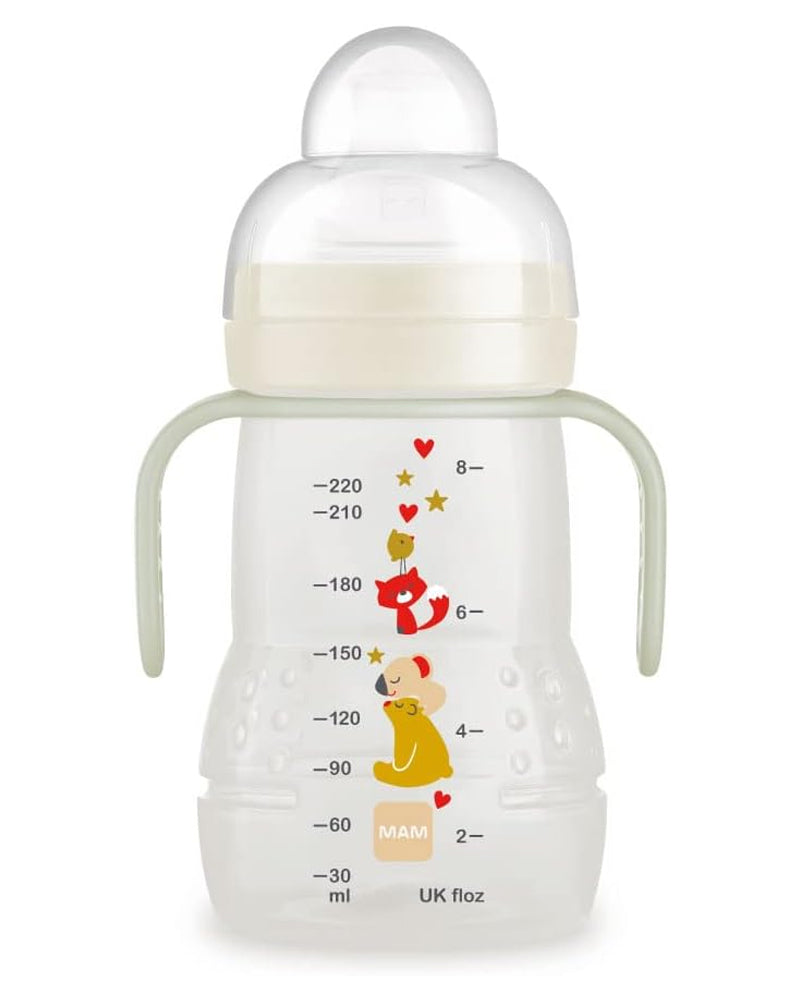 MAM Trainer Bottle and Cup 220ml - White