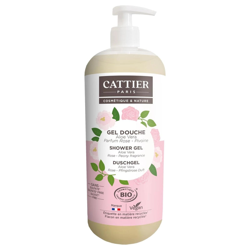 Cattier Gel de Ducha Sin Sulfatos Aroma Rosa y Peonía 1L