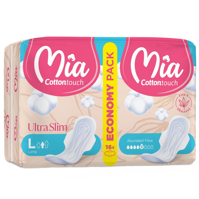 Mia Cotton Touch Ultra Slim Pack Long - 16 Unidades