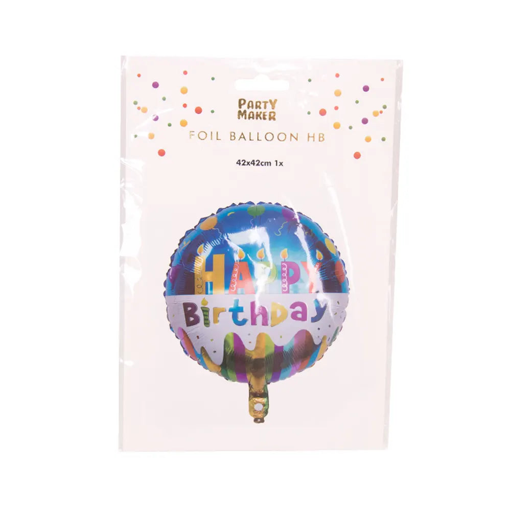 Ballon Rond en Aluminium Happy Birthday – 42cm
