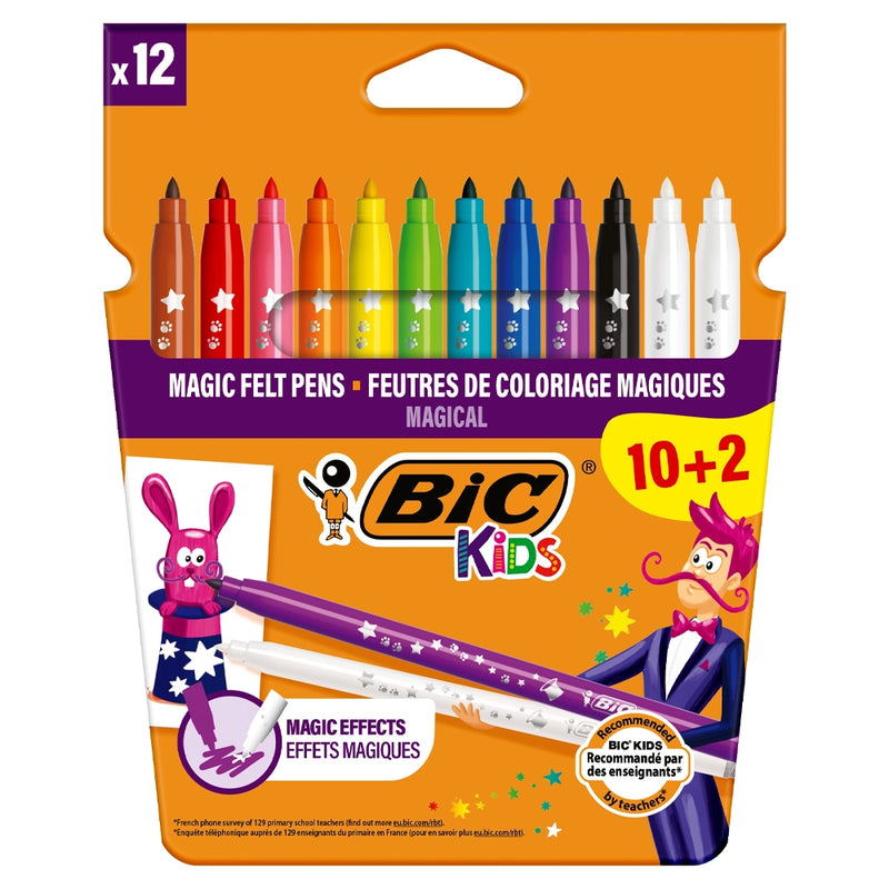 Boîte de 12 Feutres Effaçable Magic Felt Pens Bic